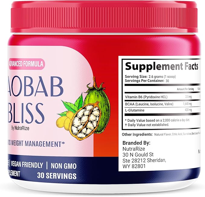 (2 Pack) Baobab Bliss Powder, The Secret Native African Coffee, Baobab Bliss Detox to Support Fitness & Healthy Lifestyle, All Natural Fiber Supplement, BaobabBliss Organic Review (60 Servings)