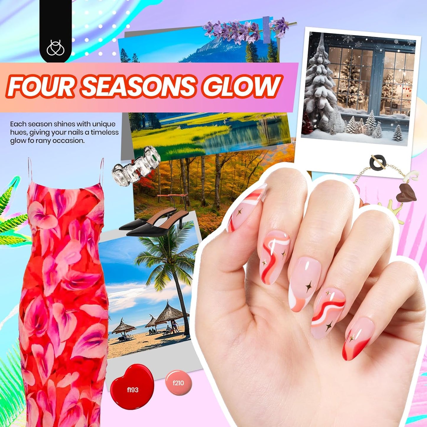 Beetles Gel Nail Polish Kit with U V Light - 32 Colors Gel Polish 54 Pcs Nail Kits with Base and Glossy Top Coat Soak Off DIY Salon Beginner-friendly Manicure Nails Stuff Gifts for Women Teens Girls