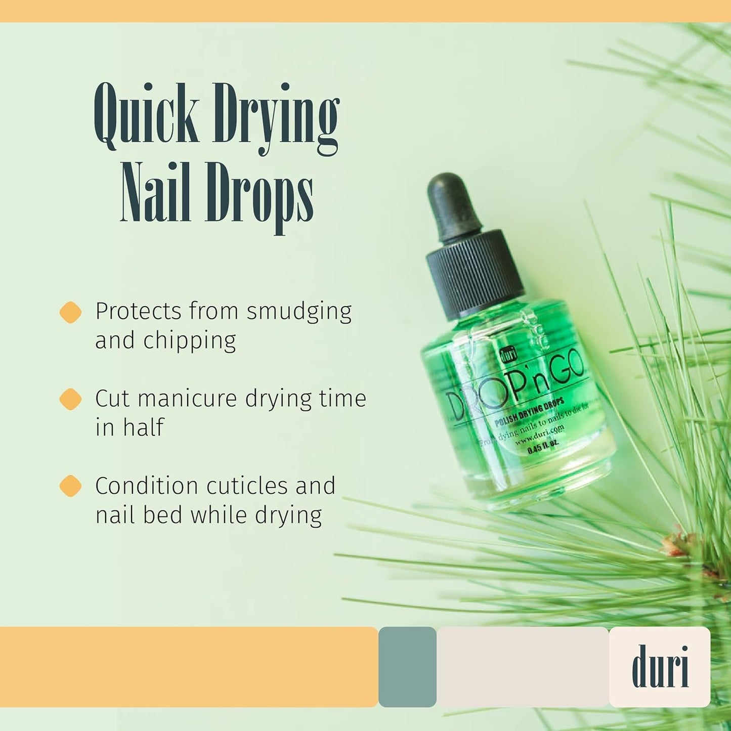 duri Brush’n Go Dry and Shine Speedy Top Coat and Drop'n Go Nail Polish Drying Drops - Fast Dry Top Coat Nail Polish Combo Pack
