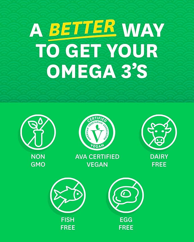 Zenwise Health Vegan Omega 3 Supplement - Fish Oil Alternative Source for EPA & DHA Fatty Acids - for Joint Support & Immune System - Heart & Skin Health Booster (48 Count)