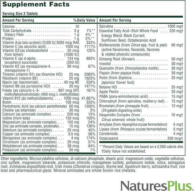 Natures Plus Source of Life NO-Iron TAB 180