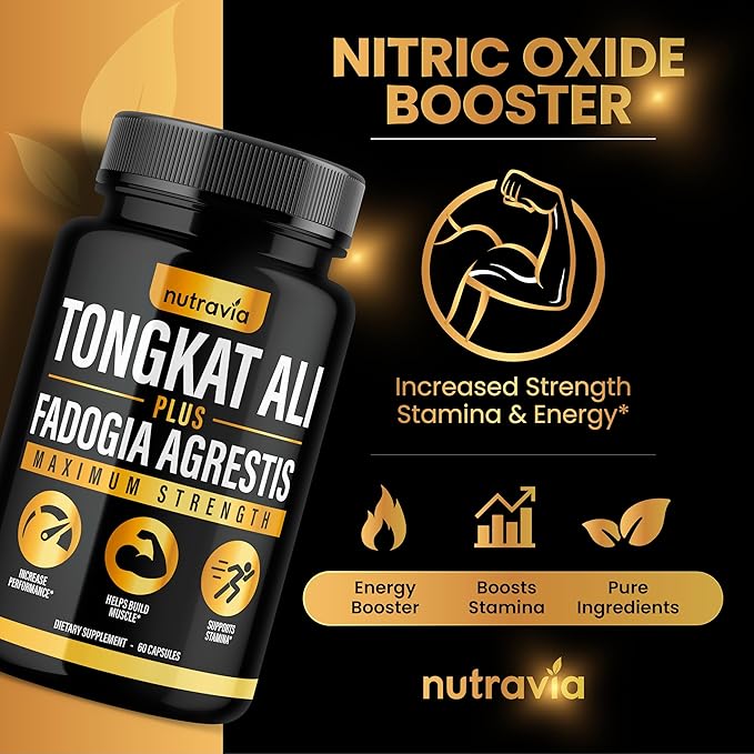 (2 Pack) Tongkat Ali Fadogia Agrestis for Men Supplement, Male Nitric Oxide Booster Longjack Tongkat Ali Extract Powder Vitamins Test Pump Flow Performance Blend Tongkat-Ali for Women (120 Capsules)
