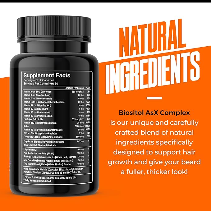 Wild Willies Beard Boost Serum and Growth Supplement Kit for Thicker and Fuller Beard for Beard Enthusiasts, Unscented, 31 Day Supply of Vitamins, Made in USA, 1 fl oz