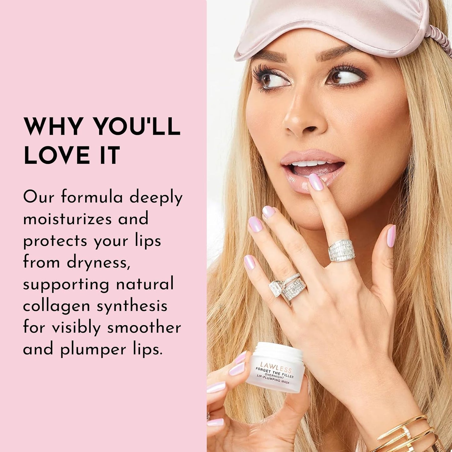 LAWLESS Women's Forget The Filler Overnight Lip Plumping, Birthday Cake, 0.28 Ounce