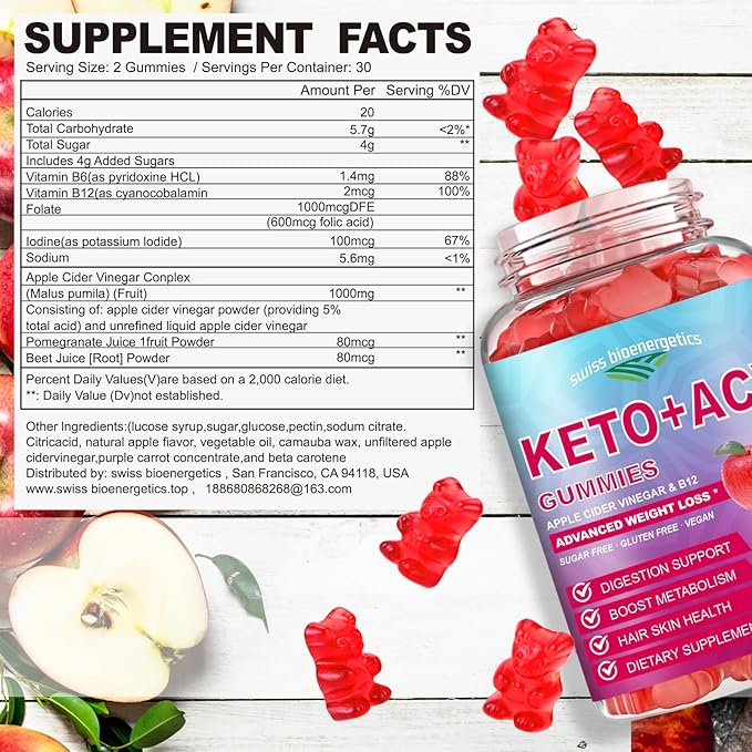 (2 Pack) 180 CT Keto Apple Cider Vinegar Gummies - Organic Keto ACV Gummy Diet Supplement - Organic ACV Gummies Keto +ACV Natural Folic Acid Vitamin B12 and B6 Beet Root for Women Men (1000MG)