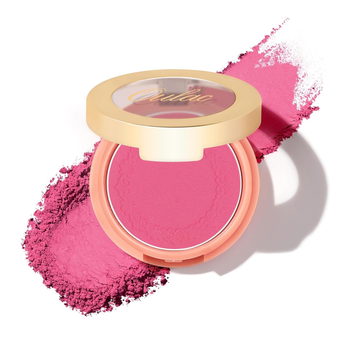 Oulac Hot Pink Blush Makeup| Highly Pigmented Powder blush| Natural Matte| Shape&Highlight Face| Cruelty-Free Blush with Rose Oil|4.8g 06