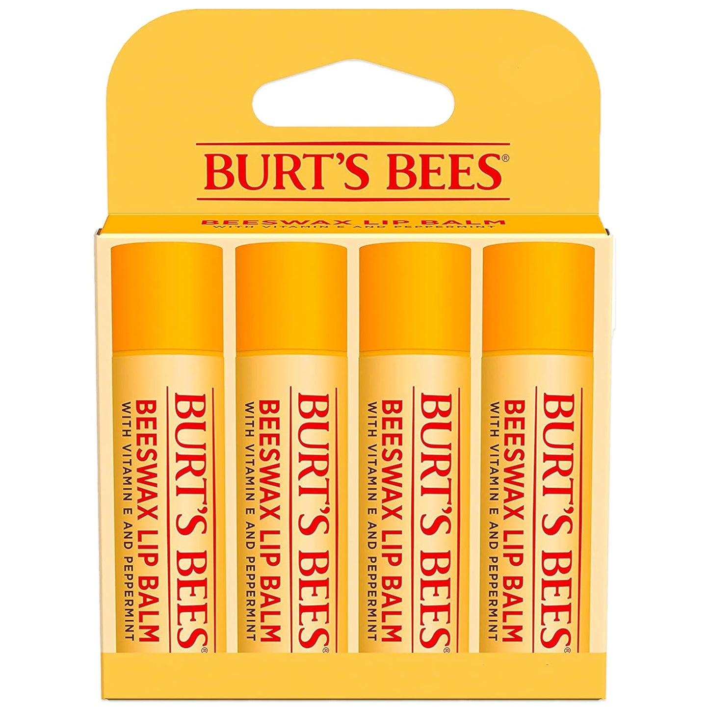 Burt's Bees Lip Balm - Original Beeswax, Lip Moisturizer With Responsibly Sourced Beeswax, Tint-Free, Natural Origin Conditioning Treatment, 4 Tubes, 0.15 oz.