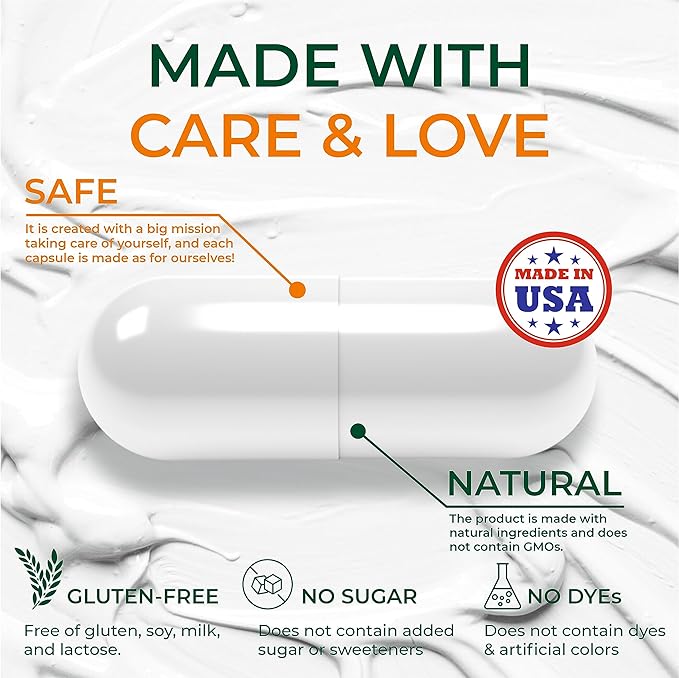 SIRUNES Fish Cartilage Collagen, 100 Capsules - Fish Collagen Supplements for Women, Great for Hair, Skin, Nails, Joints & Bones - Made in USA