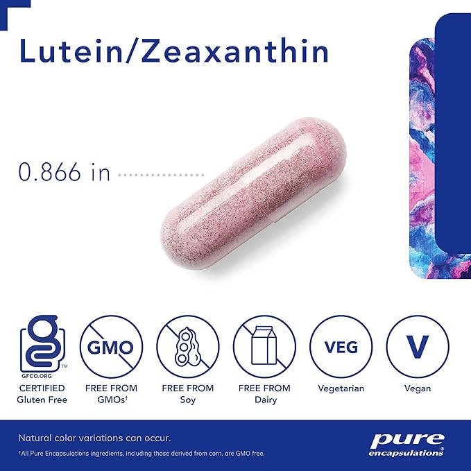 Pure Encapsulations Lutein & Zeaxanthin - Supports Overall Vision* - Maintains Macular Pigment & Eye Health* - Antioxidant Support* - Vegan-Friendly & Non-GMO - 120 Capsules