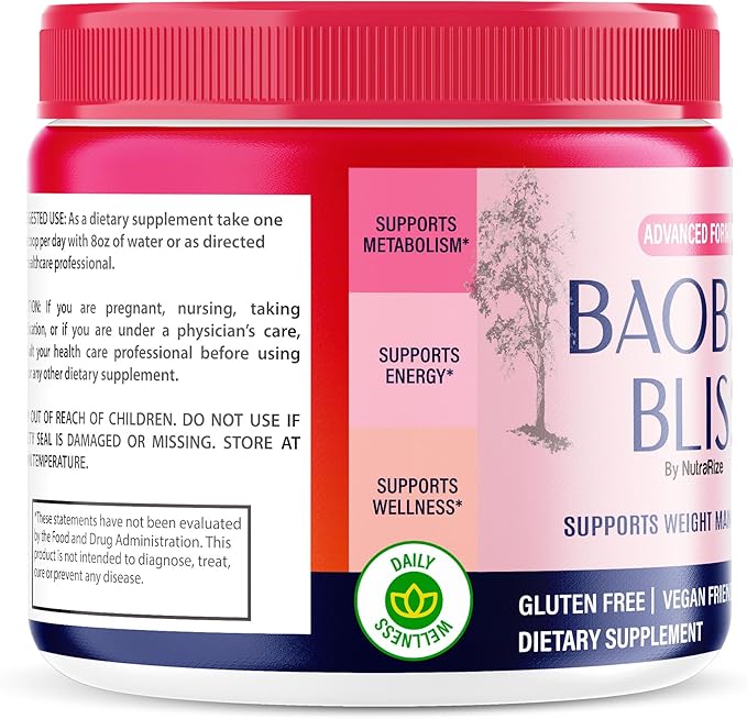 (2 Pack) Baobab Bliss Powder, The Secret Native African Coffee, Baobab Bliss Detox to Support Fitness & Healthy Lifestyle, All Natural Fiber Supplement, BaobabBliss Organic Review (60 Servings)