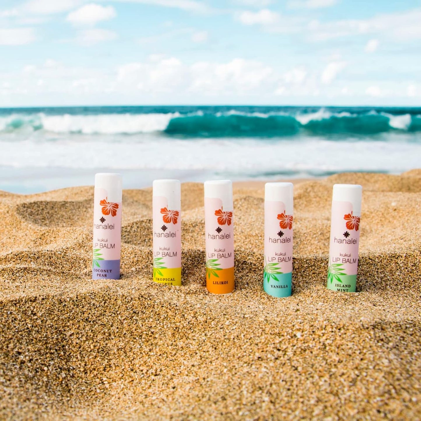 Hanalei Lip Balm & Moisturizer – Natural Kukui Oil & Beeswax for Hydrating, Soothing & Repairing Dry, Chapped Lips – Long-Lasting Care – Softens, Nourishes & Protects – Coconut Pear Flavor