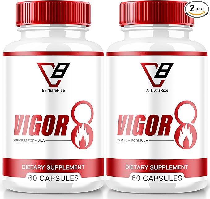 (2 Pack) Vigor 8 for Men, Vigor 8 Pills Male Enhancing Formula, Vigor Eight Supplement Capsules Test Boost, Vigor8 Stamina Booster Reviews Horny Goat Weed Tongkat Ali (120 Capsules)