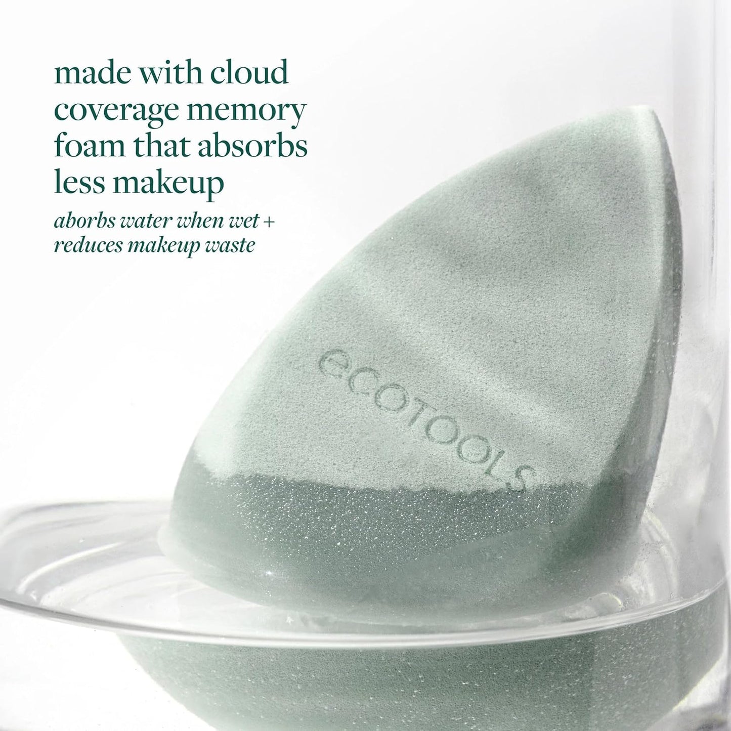 EcoTools Blurring Blender Makeup Sponge, Makeup Blending Sponge For Blurred Skin, For Liquid & Cream Foundation, Cloud Coverage Memory Foam, Eco Friendly, Latex Free, Cruelty-Free & Vegan 1 Count