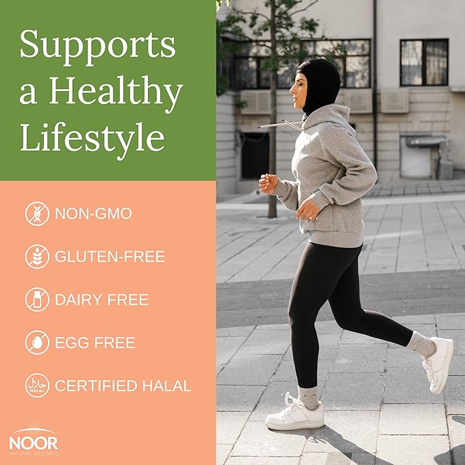 Noor Vitamins Energy+ Multivitamin; Halal Vitamin for Energy Production & Immunity, 26 Vitamins & Minerals, Black Seed, Dates, Honey, for Men & Women. Gelatin Free, 2 Month Supply