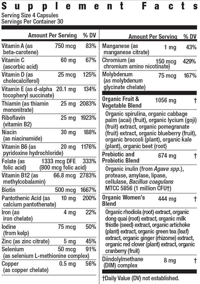 Rainbow Light Certified Womens Multivitamin, Multivitamin Supplement, 120 Caps (Pack May Vary)