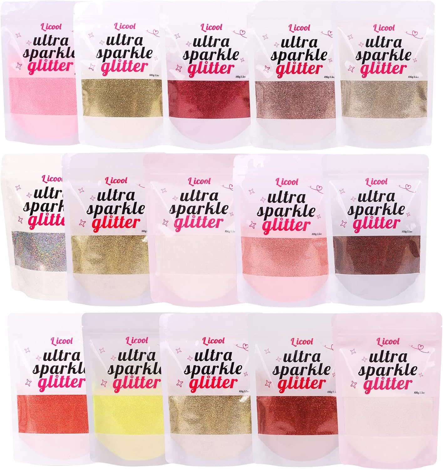 Holographic Fine Glitter, 100g/3.5oz Extra Fine Glitters Powder Packs for Resin, Craft Glitter for Tumblers Candle Slime Making, Festival Body Face Eyeshadow Nail Glitter (Mix White)