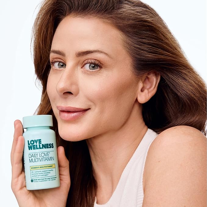 Love Wellness Daily Love Multivitamin for Women | Supports Energy, Cortisol, Immune Health, Stress Relief, & PMS | Complete with Vitamin D, C, Iron, Calcium, Zinc, & Biotin, Magnesium | 60 Count