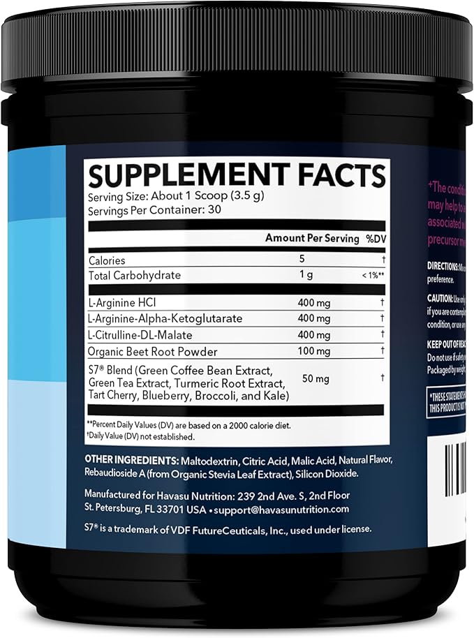 Pre Workout Powder - L Arginine Powder Nitric Oxide Supplement for Men and Women - Pre and Post Workout Support - L-Arginine L Citrulline and Beet Root Powder - Endurance and Performance - Mixed Berry