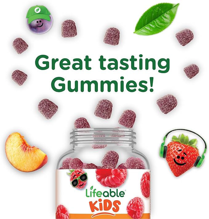 Lifeable Zinc for Kids | 25mg | Great Tasting Natural Flavored Zinc Gummies | Gluten Free Vegetarian Non GMO Zinc Supplements | Kids Zinc for Immune Support | 90 Gummies