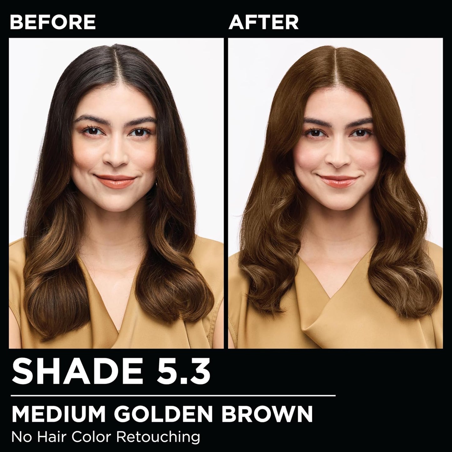 Garnier Hair Color Olia Ammonia-Free Brilliant Color Oil-Rich Permanent Hair Dye, 5.3 Medium Golden Brown, 2 Count (Packaging May Vary)