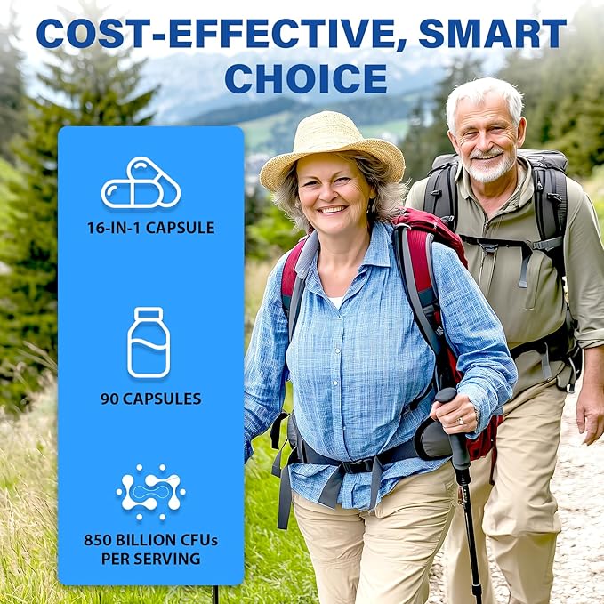 Probiotics for Men, Advanced 50+ Mens Probiotic, Comprehensive Gut & Energy Support with 850 Billion CFU, 1800mg Prebiotics Fiber – Tailored Wellness mens probiotics for gut health over 50, 630Capsule