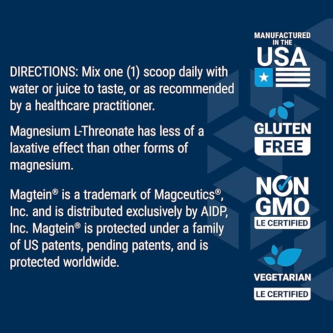 Life Extension Neuro-Mag Magnesium L-Threonate Powder (Tropical Punch) - Ultra-Absorbable - Supports Memory, Focus, Cognitive Function & Mood - Gluten No, Non-GMO, Vegetarian (30 Servings)