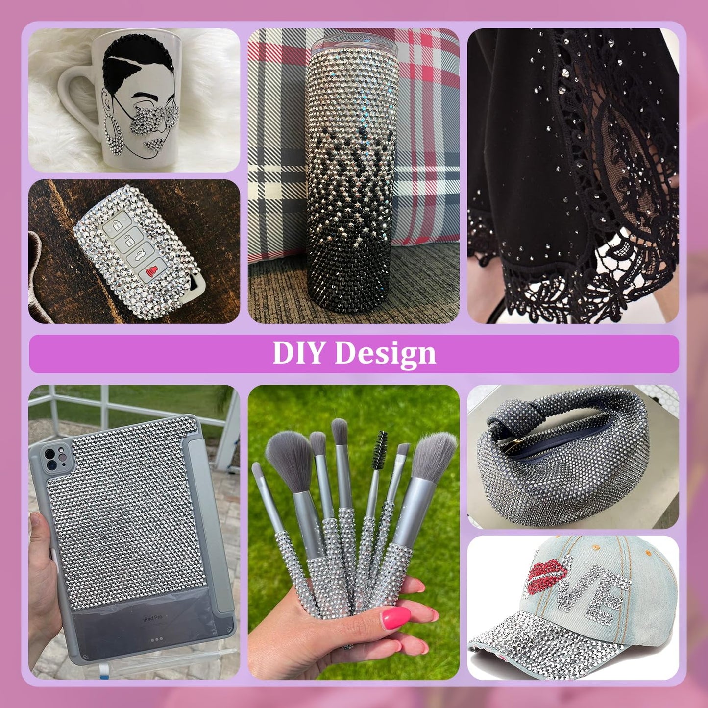 Resin Rhinestones for Crafting, 2 Boxeses Silver Multi Sizes Flatback Bedazzling Crystals for Crafts Nail Art Deco, Non Hotfix Gems Charms for Tumbler Shoes Clothing Fabric Face Makeup