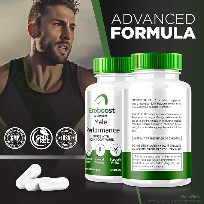 (2 Pack) Eroboost Supplement for Men, Eroboost Male Supplement, Daily Nutrition to Support Peak Performance and Overall Wellness, Official Ero Boost Formula Reviews (120 Capsules)
