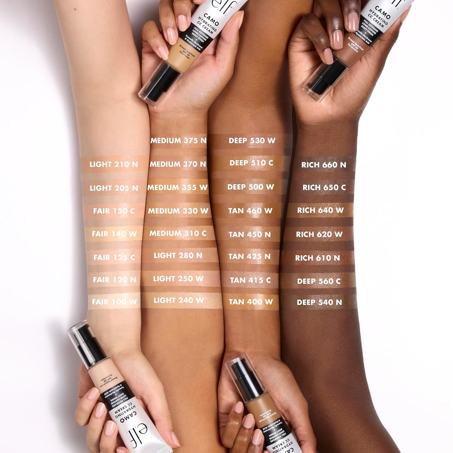 e.l.f. Hydrating Camo CC Cream, SPF 30, Color Correcting Full Coverage Foundation For A Dewy Finish, Vegan & Cruelty-Free, Light 210 N