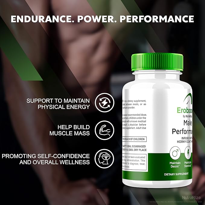 (2 Pack) Eroboost Supplement for Men, Eroboost Male Supplement, Daily Nutrition to Support Peak Performance and Overall Wellness, Official Ero Boost Formula Reviews (120 Capsules)
