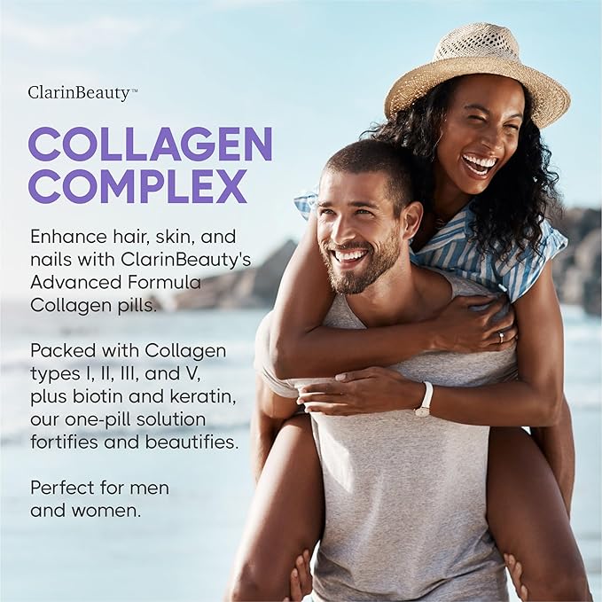 100% Natural Collagen Pills 1000mg Biotin 10000mcg Keratin Saw Palmetto 2500mg Hyaluronic Acid & Pumpkin Seed with Vitamin C and Vitamin E