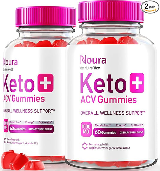 (2 Pack) Noura Keto ACV Gummies, Official Noura Keto Supplement, Keto + ACV Gummy, All Natural Keto Plus ACV, Apple Cider Vinegar Keto Reviews (120 Gummies)