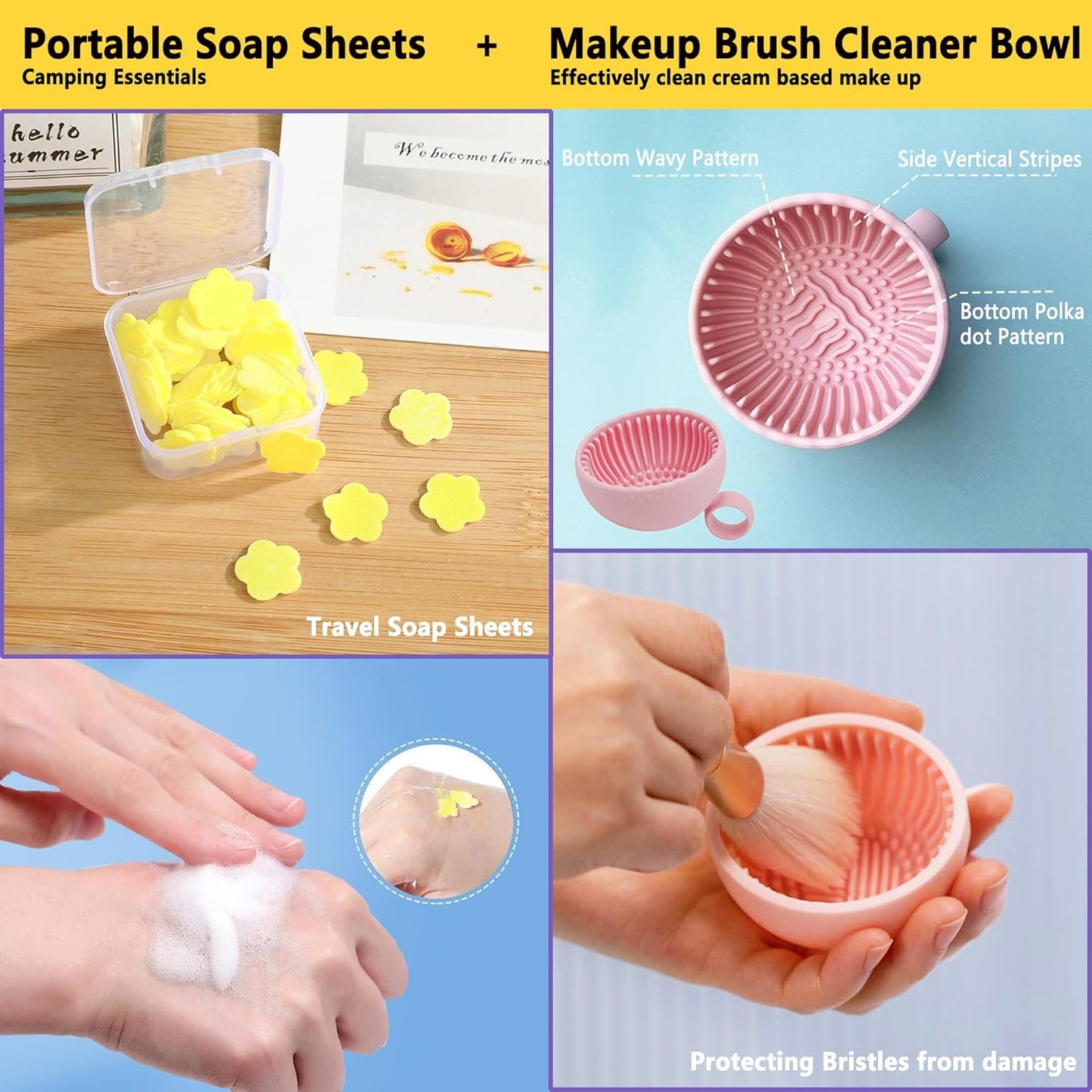 Electric Makeup Brush Cleaner Machine, Rechargeable Spinning Makeup Brush Cleaner, Automatic Cosmetic Brush Cleaner Machine For All Size Makeup Brushes, Makeup Brush Cleaner with Mat