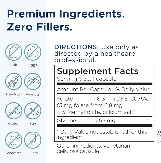 MethylPro 5mg L Methylfolate - Professional Strength Active Methyl Folate Supplement for Brain Support & Balanced Mood - Gluten-Free Cognitive Supplement with No Fillers (30 Capsules)