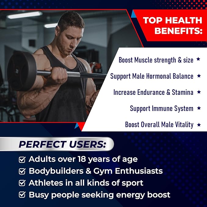 Turkesterone Supplement - Enhanced with L-Arginine, Tongkat Ali, Ginseng, Maca Root, Vitamin D3 - Energy, Endurace & Male Vitality Support (90 Count (Pack of 1))