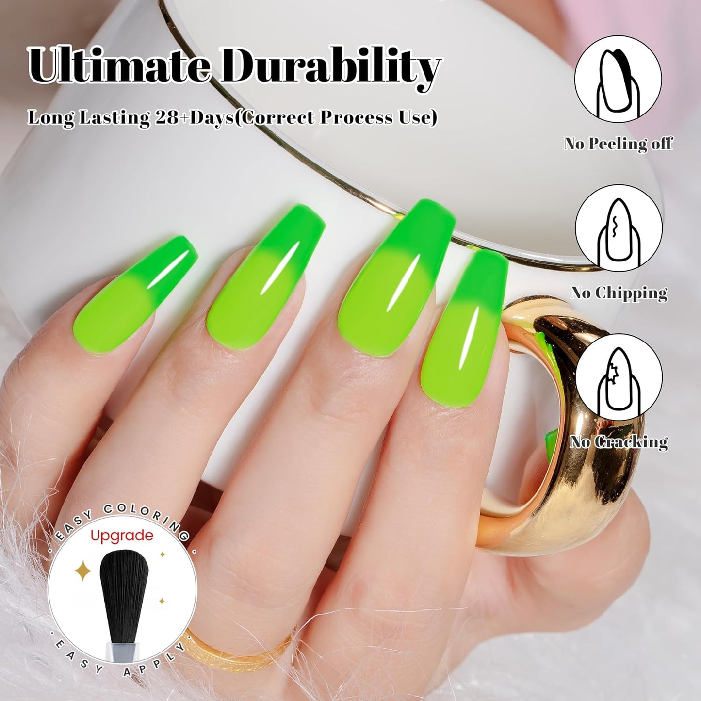 YTD Likomey Color Changing Gel Nail Polish,15ml Light Yellow To Bright Green Mood Temperature Change Colors UV Nail Varnish,Fall Winter Thermal Salon Quality UV Color Manicure Gel,HEMA Free WB433
