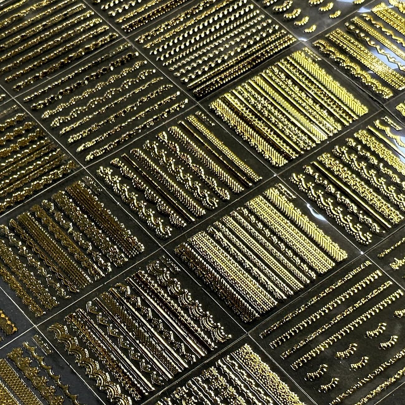 30Sheets Gold Line Nail Art Stickers 3D Self-Adhesive Gold Decals for Gel, Acrylic Nails DIY Design