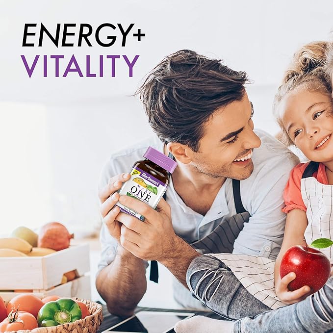 Bluebonnet Nutrition Maxi One (with Iron), Whole Food Multiple, Enzymes, Energy, Vitality, Gluten-Free, Kosher, Dairy-Free, Vegetarian Friendly, Soy-Free, Non-GMO, 90 Vegetable Capsule, 3 Month Supply, Beige