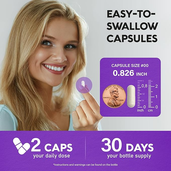 Biotin | Collagen | Keratin - Clinically Tested Supplement - Hair Growth Support - Skin & Nails Complex 25000 mcg - Hyaluronic Acid | B2 | B3 | B6 | B7 - Made in USA - For Women & Men | 60 Capsules