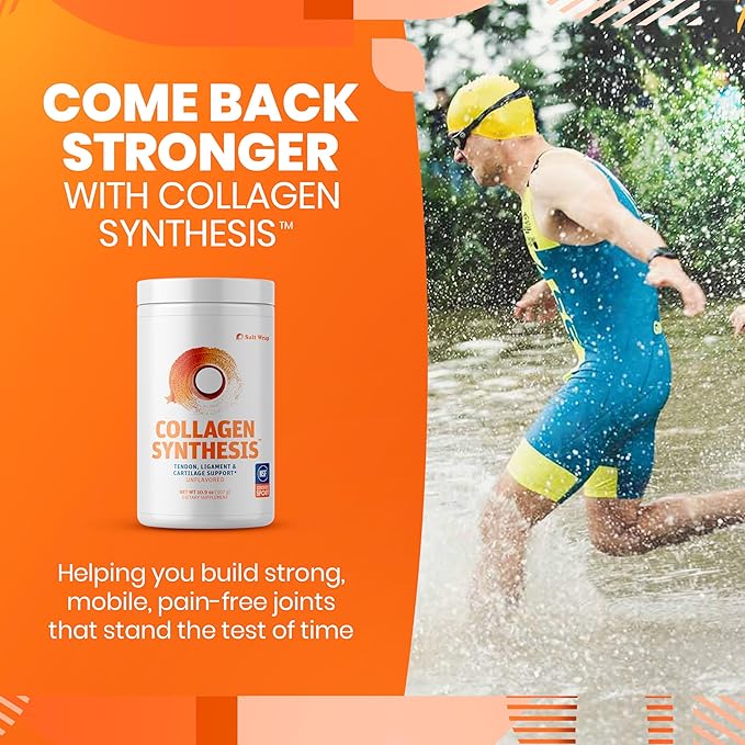 SaltWrap Collagen Synthesis Powder - Collagen Peptides for Joint Recovery with Fortigel & Tendoforte, Collagen for Women, Collagen for Men, Collagen Protein, Supports Tendons, Ligaments, NSF Certified