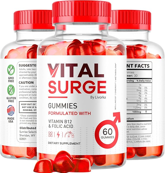(2 Pack) Vital Surge, Vital Surge Gummies for Men Supplement, Vital Surge Gummies for Health, Vital Surge for Men, Vitale Surge,Vita Surge, Ital Source, Viral Surce Gummy para Hombres, 120 Gummies