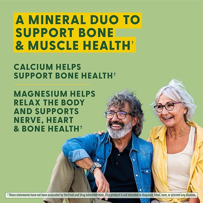MegaFood Calcium Magnesium Supplement - with Fermented Magnesium Glycinate - Supports Bone Health & Heart Health - Calcium & Magnesium Supplement for Men & Women - Non-GMO - 60 Tabs (20 Servings)