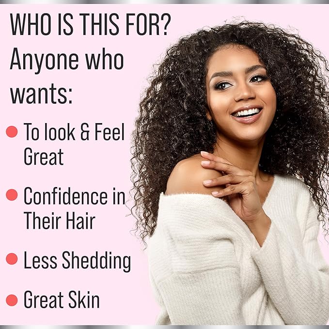 Biotin + Keratin + Marine Collagen + Hyaluronic Acid. Advanced 4-in-1 Hair Growth Vitamins Capsules. Hair Thickening Complex with 10000mcg Biotin. Supplement for Women & Men with Hair Loss, Thinning