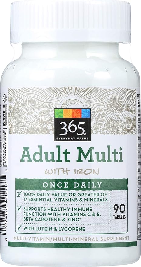 365 Everyday Value, Adult Multi with Iron, 90 ct (packaging may vary)
