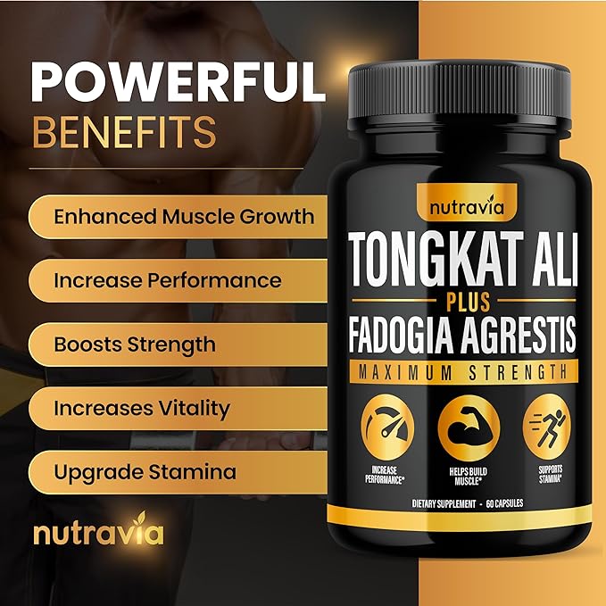 (2 Pack) Tongkat Ali Fadogia Agrestis for Men Supplement, Male Nitric Oxide Booster Longjack Tongkat Ali Extract Powder Vitamins Test Pump Flow Performance Blend Tongkat-Ali for Women (120 Capsules)