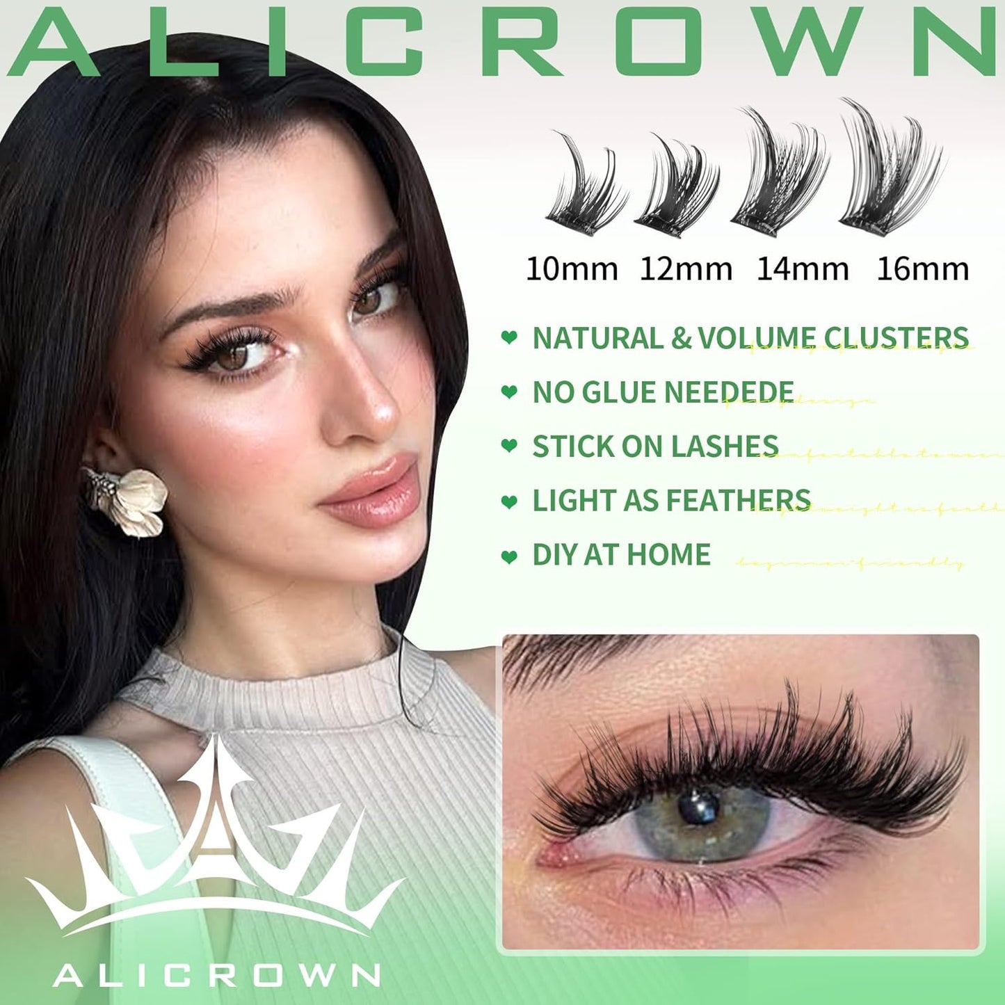 Self Adhesive Eyelash Clusters 168Pcs No Glue Lash Clusters Pre-glued Wispy Lash Extensions Self Adhesive Eyelashes Extensions Press on Individual Lash Extensions 10MM-16MM