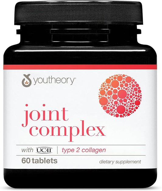 Youtheory Joint Complex with UC-II - Collagen Supplement for Men & Women with Boswellia Extract, Ginger & Turmeric - Offers Joint Support* - Dairy, Soy & Gluten Free - 60 Tablets