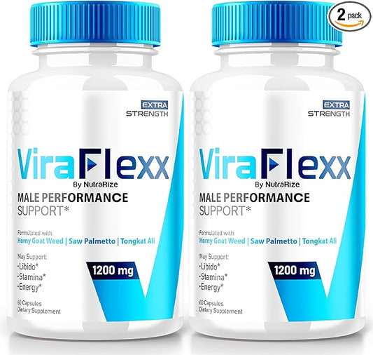 (2 Pack) ViraFlexx for Men, ViraFlex Pro Capsules, Male Performance Support 500mg, All Natural Dietary Supplement to Support Overall Health, Vira Flexx Reviews (120 Capsules)