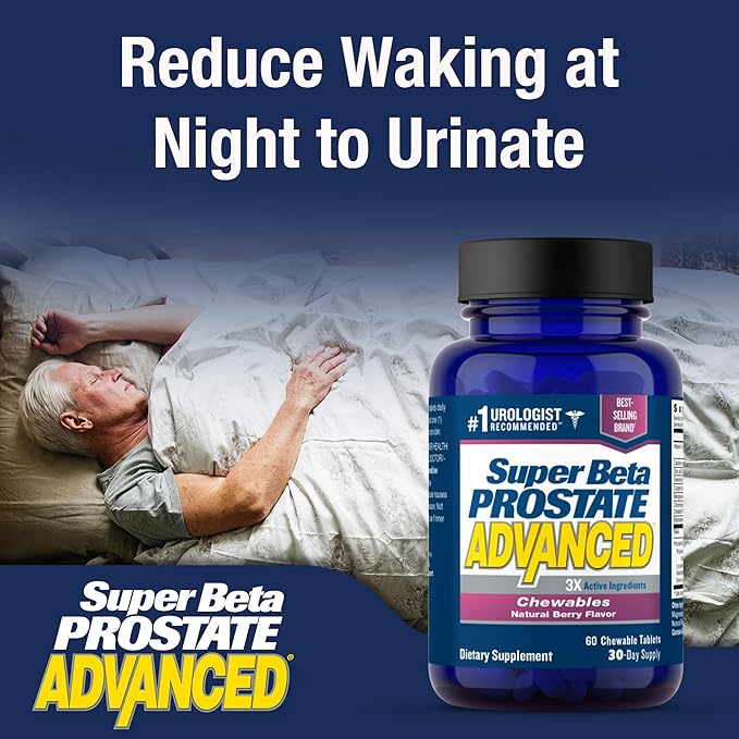 Super Beta Prostate Advanced Chewables - Prostate Support Supplement for Men's Health (60 Chews, 1-Bottle)