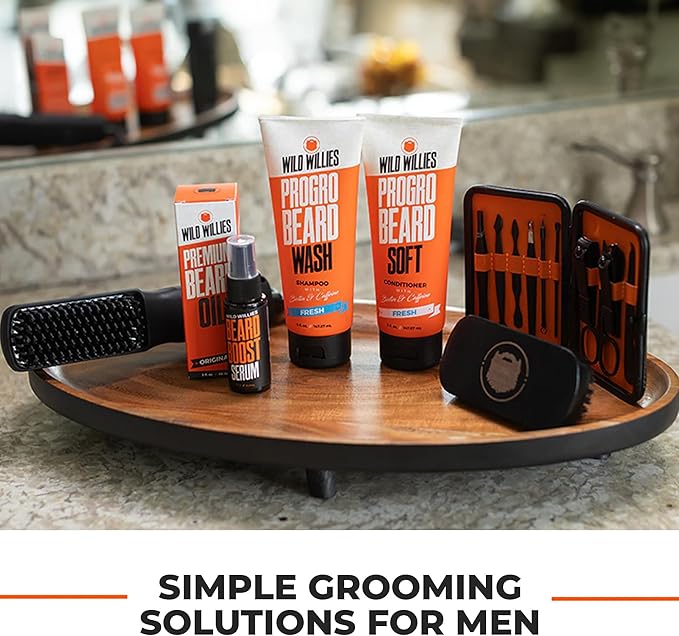 Wild Willies Beard Growth Vitamins Supplement Beard Growth Pills for Fuller & Thicker Beard, Formulated with Biositol Complex & 19 Hair Grooming Nutrients - 60 Capsules